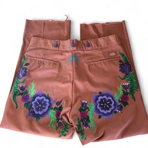 Dickies Brown Floral Straight Leg Pants